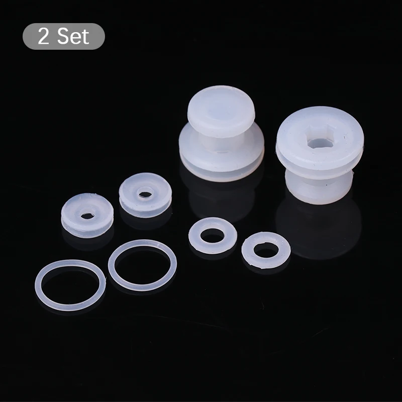 2 Sets Electric Pressure Cooker Accessories Aluminum Plate Center Fixed Seal Ring Central Axis Positioning Rubber Ring