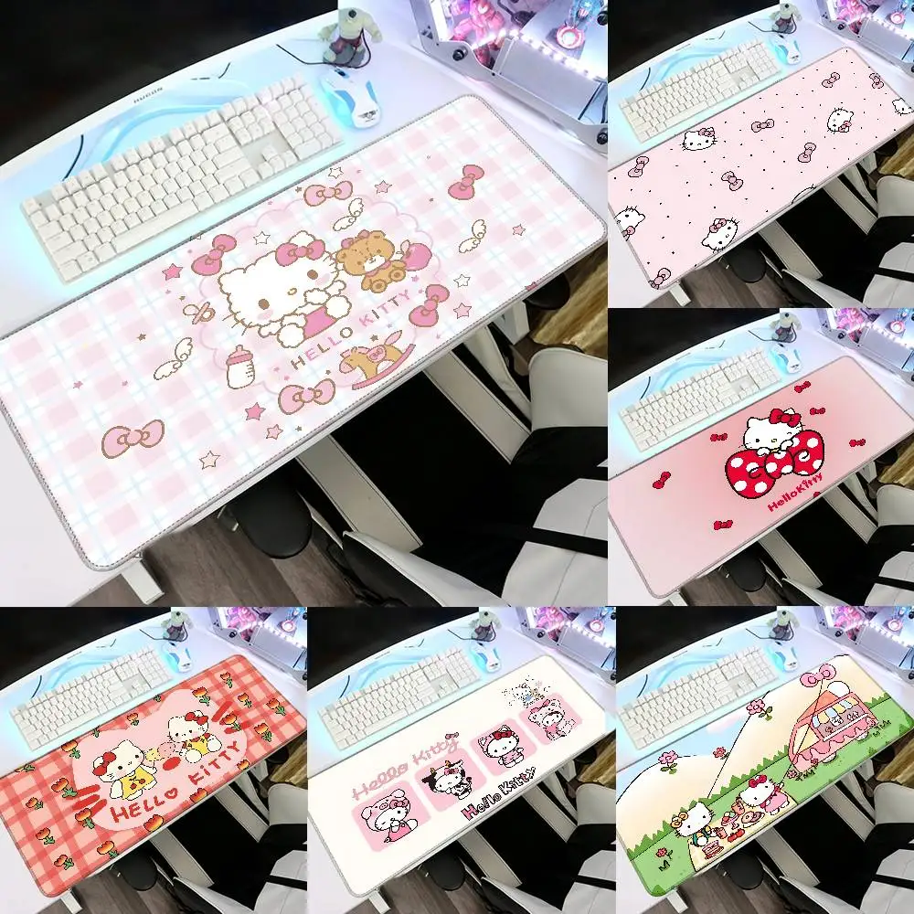 Cute H-Hallo Kitty Mouse Pad Rubber Thicken Overlock Gaming Table Mat Office Computer Keyboard Pad PC Mousepad
