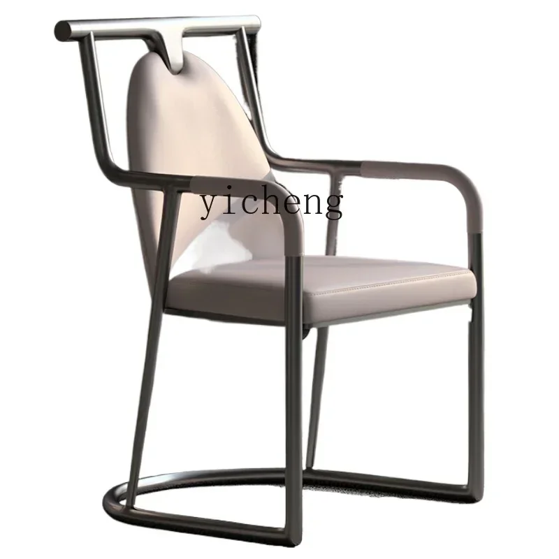 Light Luxury Master Chair Office New Chinese Study Master Stainless Steel Tea Table and Chair