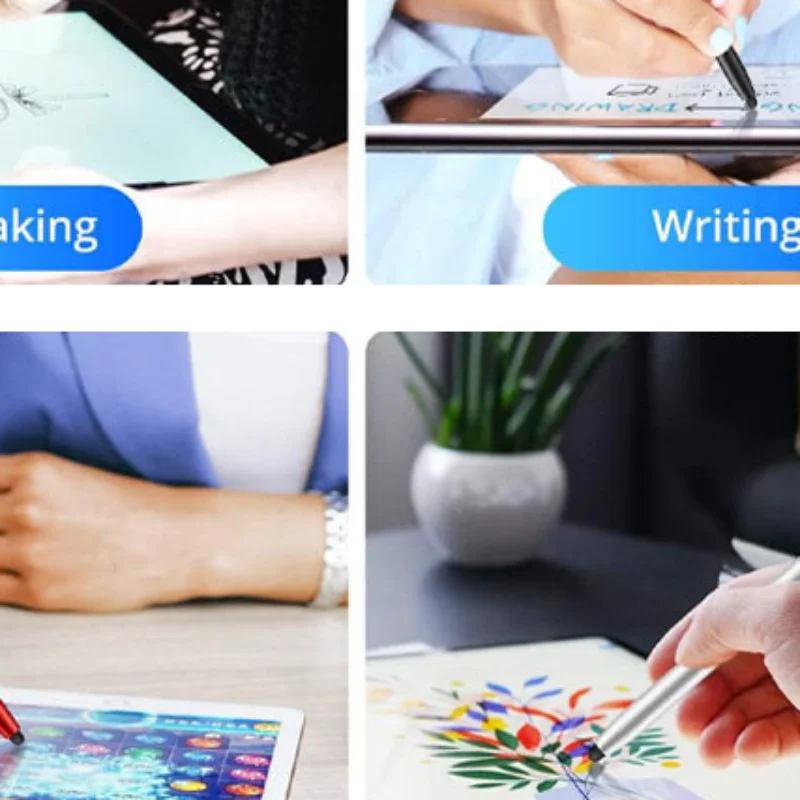 High Quality Universal Pencil Double Silicon Head Touch Capacitive Screen Stylus Caneta Capacitive Pen For Tablet Smartphone