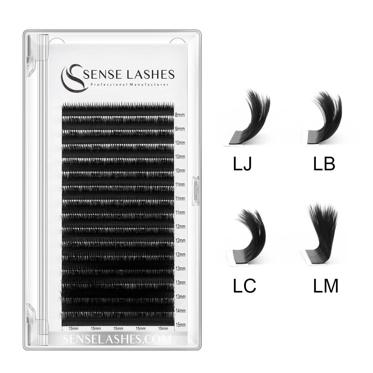 SENSE LASHES 5D Wielowarstwowe Rzęsy Kamelka LB/LC/LJ/LU Zakrzywienie 0.07mm Puszyste Naturalne Miękkie 16 Rzędów Gotowe Kępki Objętościowe — 2