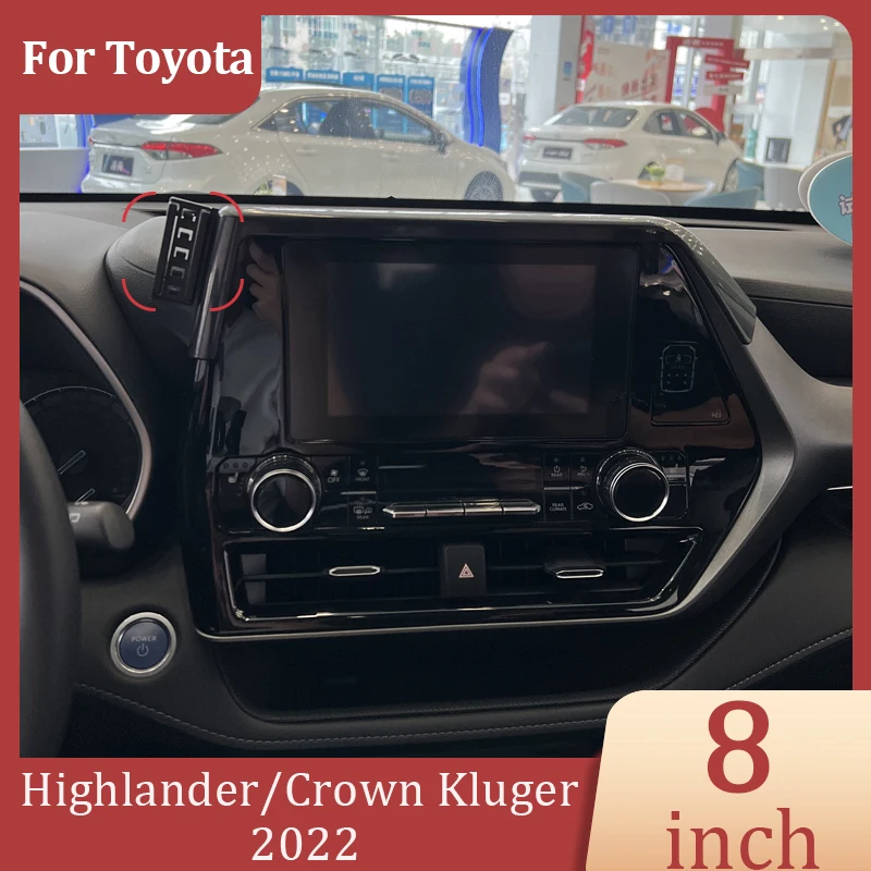 

For Toyota Highlander/Crown Kluger 2022 Car Phone Holder DIY Projection Screen Wireless Charger Screen 8 Inch Fixed Base