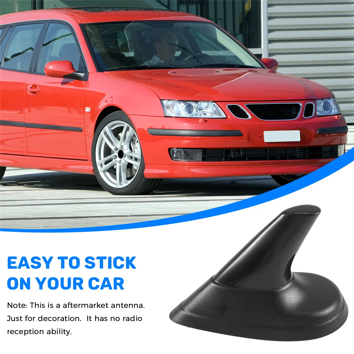 هوائي ديكور على شكل قرش لساب ، أسود ، 9-3 ، 9-5 ، 93 ، 95