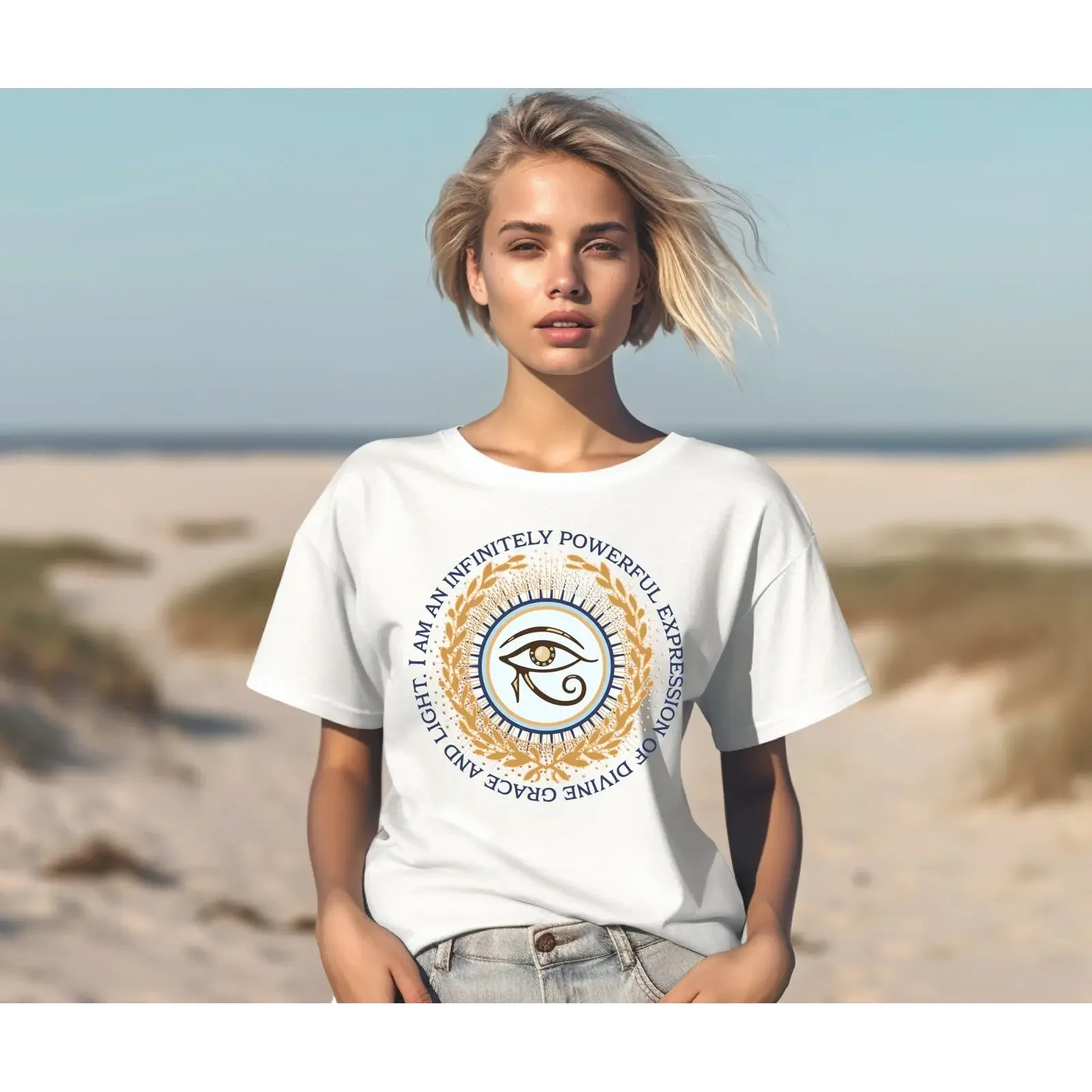 Egyptian Eye of Horus T shirt Ancient Ra Motivational Positivity Inspirational Mythology Top for Her vintage Washed homme