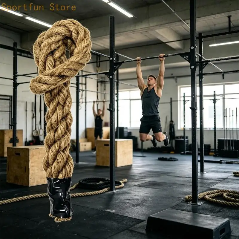 Two Braided Natural Fiber Rope Accessories for Grip Training, a Strength Exercise Addition for Dorm Fitness, Household Workouts