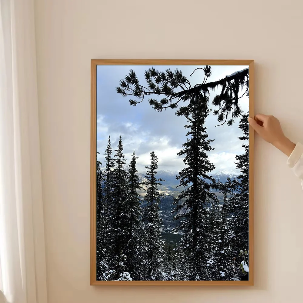 المناظر الطبيعية الجبلية قماش جدار الفن الطبيعة طباعة المناظر الطبيعية الخلابة اللوحة الغابات ديكور غرفة المعيشة المنزلي غرفة نوم جدار ديكور هدية #3