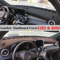 Leather Dashmat Automobile Dashboard Cover Dash Mat Anti-UV Accessory For Mercedes Benz GLC Class X253 250 220 260 2016 - 2022
