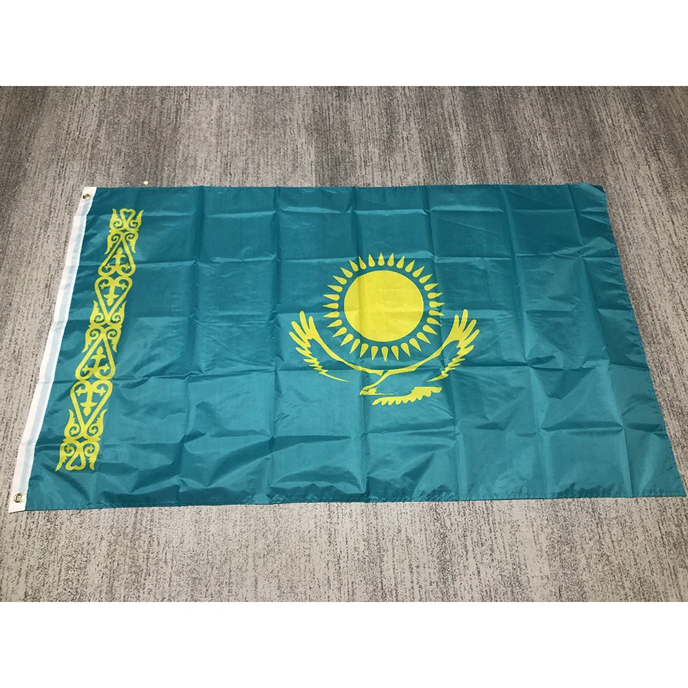 Kazakhstan Flag 90x150cm polyester hanging banner Kazakhstan Flag parade festival banner flag office activities home decoration