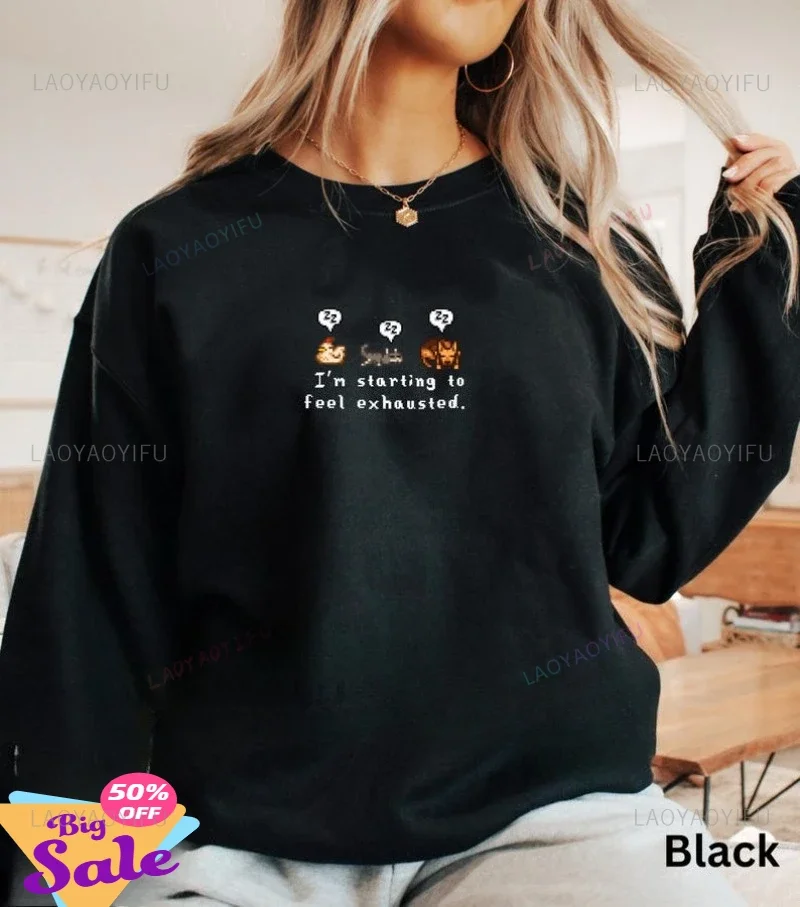 Fashion Hoodies Women Clothing Stardew Valley Hoodie Sleepy Animal Sweater Cat Dog Chicken Pixel Art Funny Pattern Sweatshirt