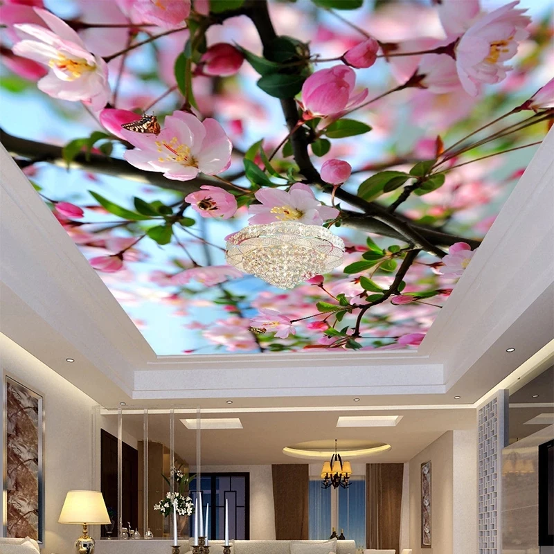 Customized Photo 3D Beautiful Flowers Mural Ceiling Wallpaper Theme Hotel Living room sofa TV background wall bedroom restaurant