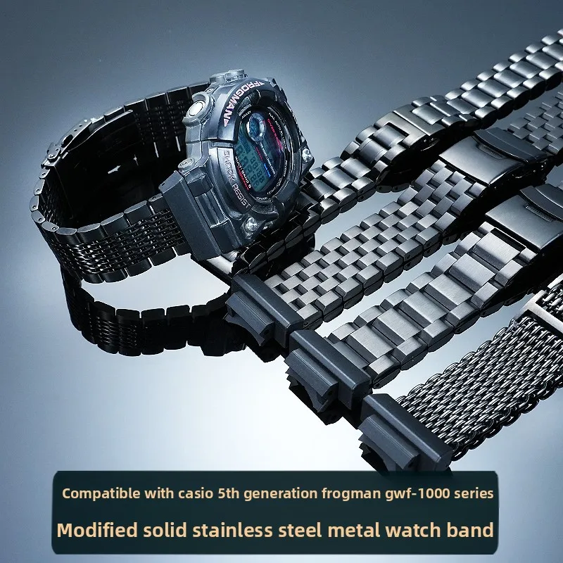 Modified GWF-1000 Metal Steel Strap Is Suitable for Casio G-SHOCK Fifth Generation Frogman Series Stainless Steel Strap