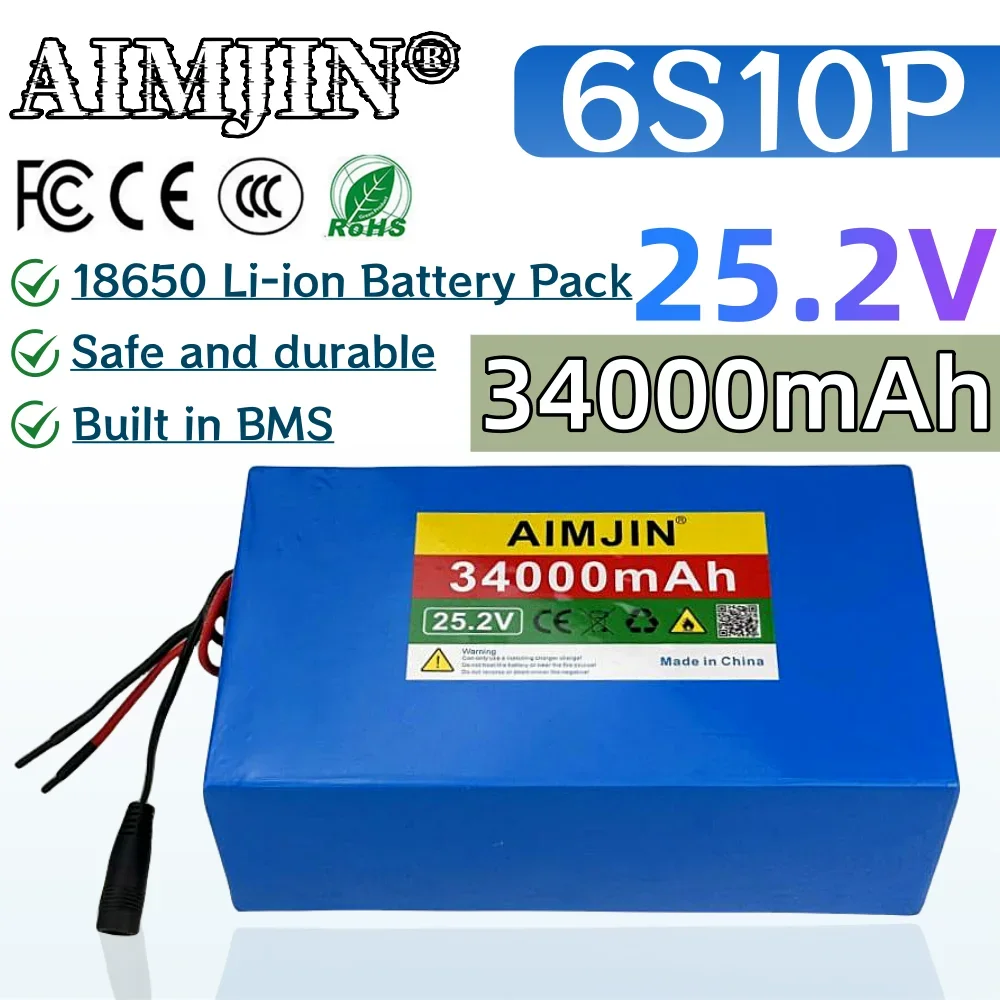 

18650 6s10p lithium battery pack 25.2V 34000mAH battery built-in BMS suitable for audio light, booth solar outdoor power supply