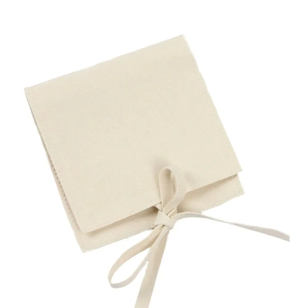 กระเป๋าเครื่องประดับไมโครไฟเบอร์พร้อมสายกระเป๋าทรงซองจดหมายสีชมพูสุดหรูกระเป๋าเครื่องประดับบรรจุภัณฑ์สร้อยข้อมือกระเป๋าผูกโบว์