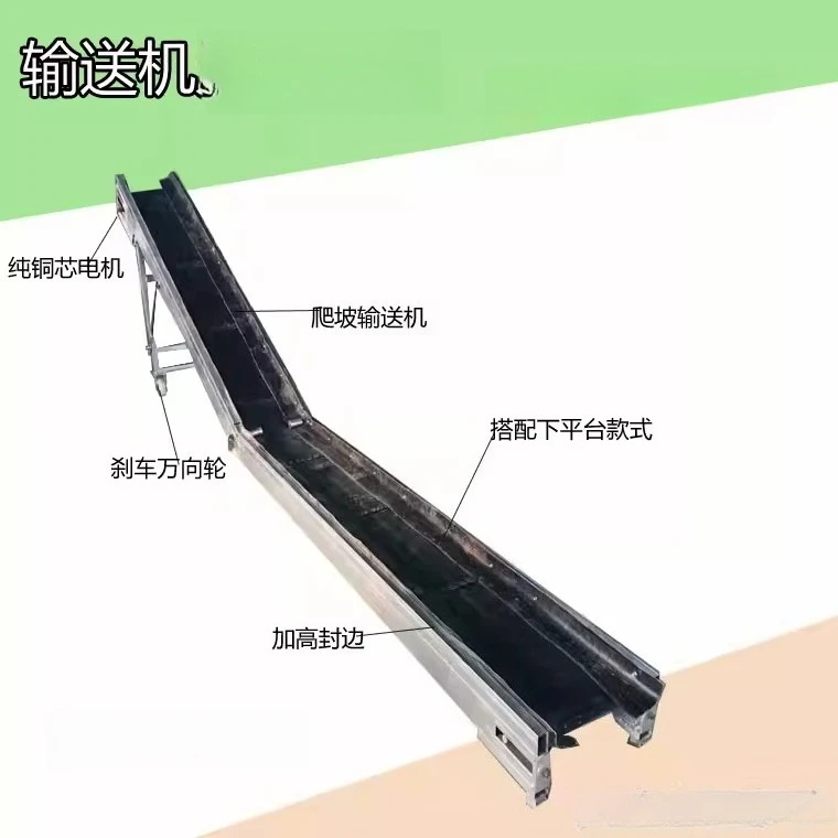 Platform climbing conveyor belt parallel assembly line sand and gravel granular material conveyor belt leak-proof conveyor belt