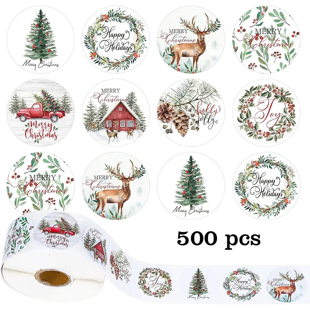 500pcs Cartoon Christmas-themed Gift Stickers, Reward Stickers, Anime Series Stickers, Computer Stickers, Gift Stickers