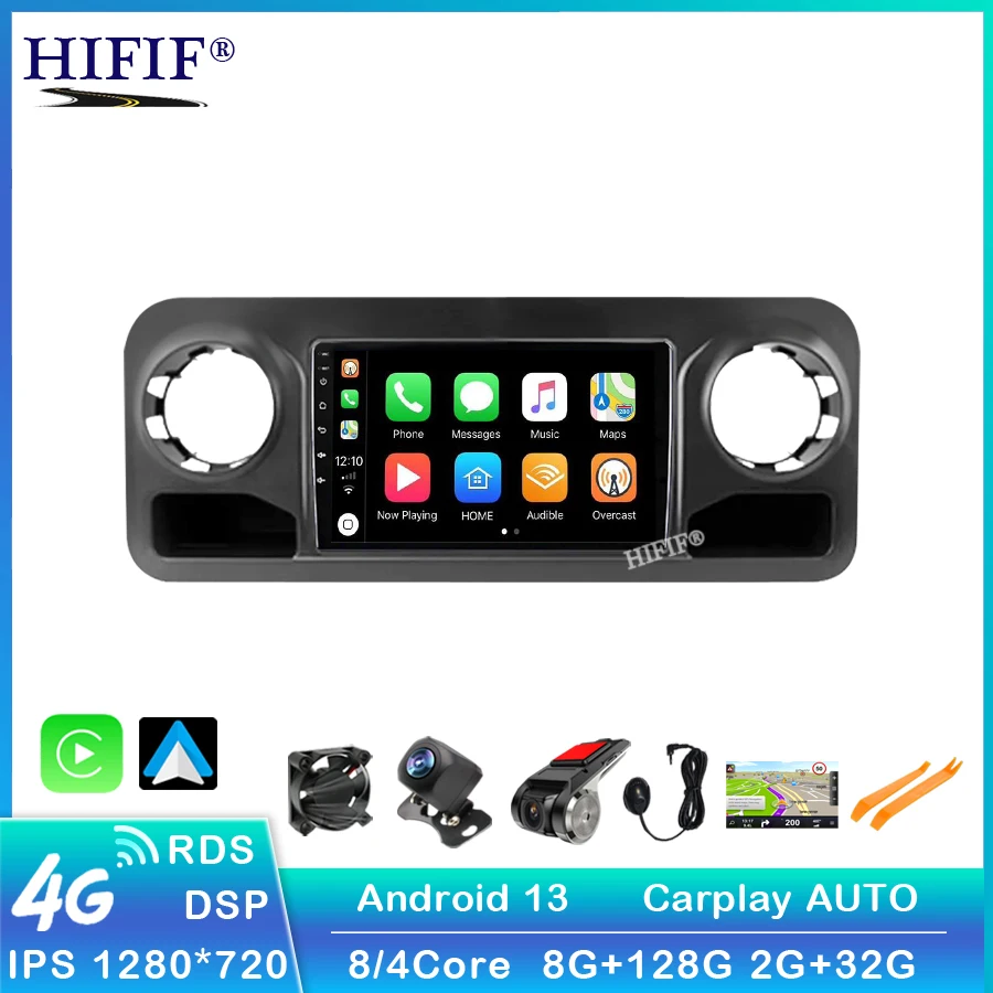 8+128G Autoradio For Mercedes-Benz Sprinter 907 910 2018+ Car Radio Multimedia Player Android 13 GPS Carplay Auto 4G Video Stero