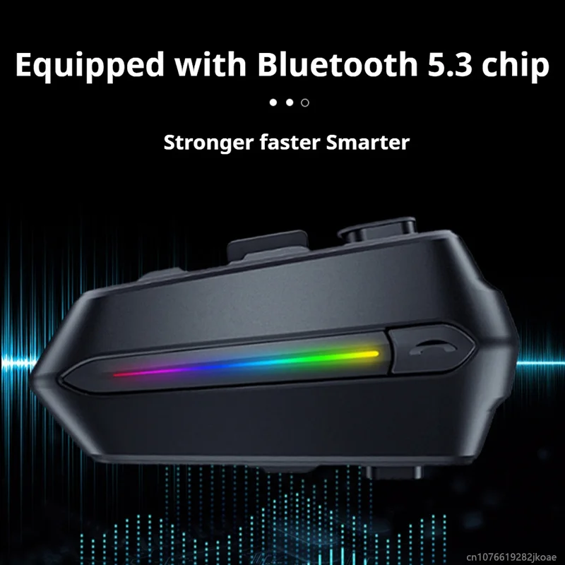 C5S Motorcycle Helmet Headset Stereo Wireless Bluetooth 5.3 Headphone IPX6 Waterproof Colorful Ambient Light 800mAh Long Standby