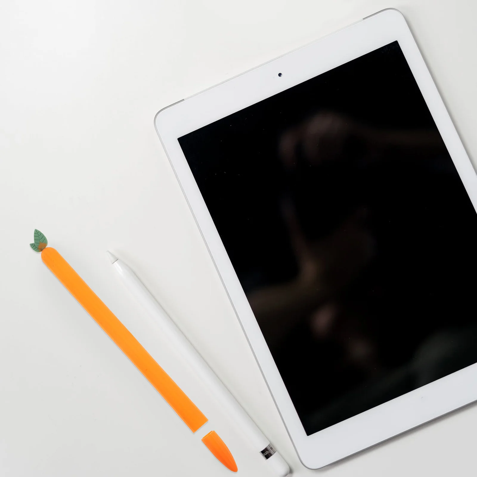 

1Pcs Premium Silicone Pencil 2 Cover Carrot Shaped Stylus Pen Protector Dustproof Shock Absorbent Grip Enhancer