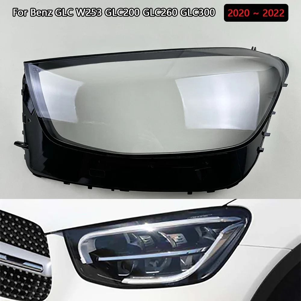 

For Benz GLC W253 GLC200 GLC260 GLC300 2020 2021 2022 Headlight Shell Headlamp Transparent Lampshade Cover Lens Plexiglass