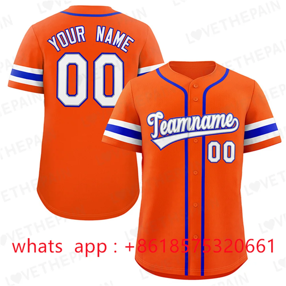 Customize Baseball Jersey Team Shirt Print Personal Name Number Stripe Hip Hop Sportswear Custom Baseball T-shirt Men/Women/Kids