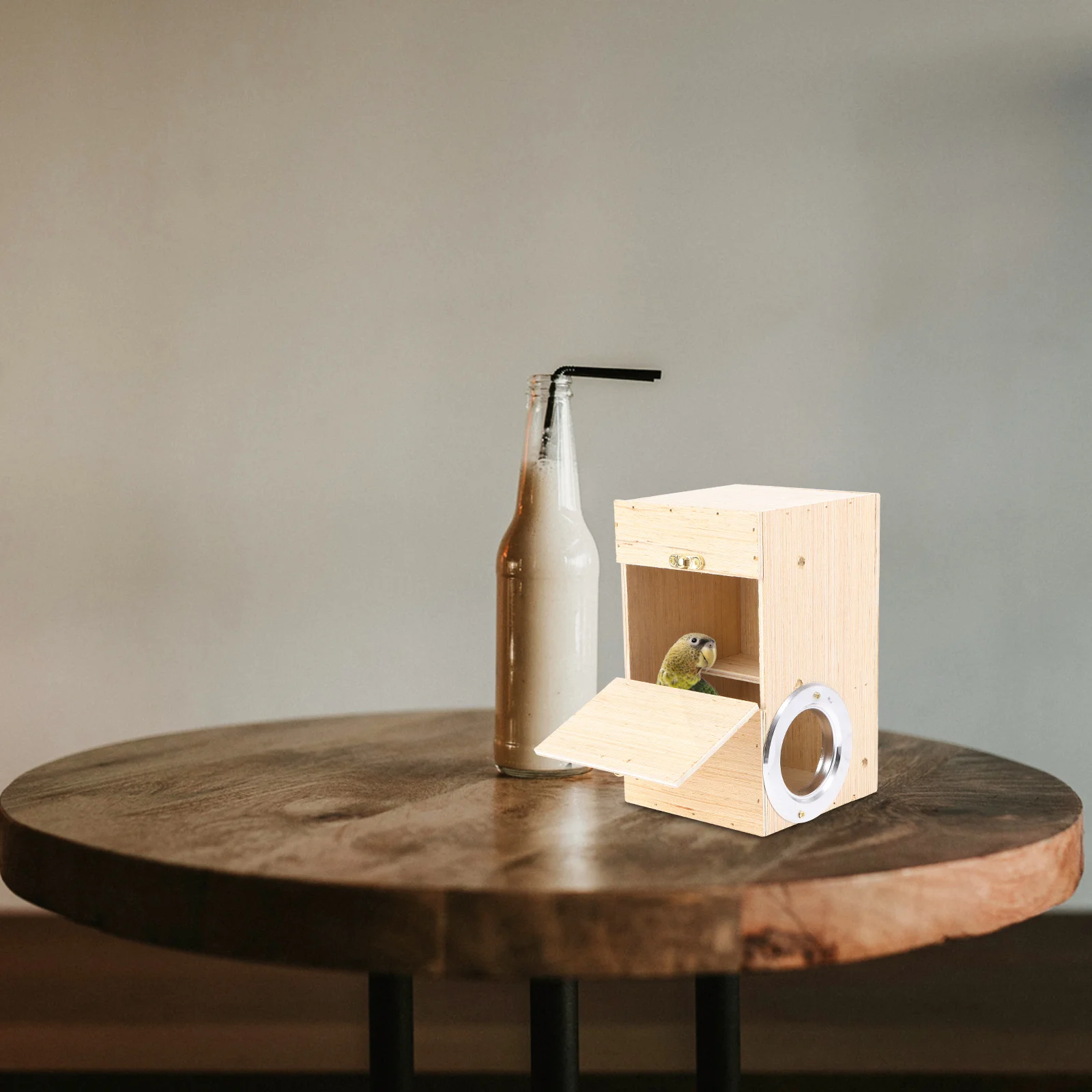 

1pc Parrot Breeding Box Wooden Nest For Budgies Parakeets Love Birds Easy Clean Hinged Cover Bird Breeding Box Wood Bird Case