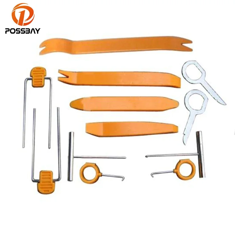 

POSSBAY 12Pcs Tool Kit for Car Professional Vehicle Dash Trim Tool Car Door Panel Audio Dismantle Remove Install Pry Tools