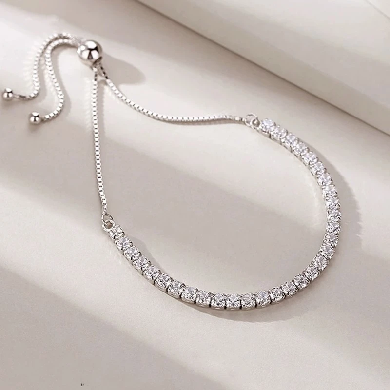 925 Sterling Silver Zircon Bracelet For Women Luxury Handy Adjustable New Ladies Jewelry Birthday Party Fashion Jewelry Gift