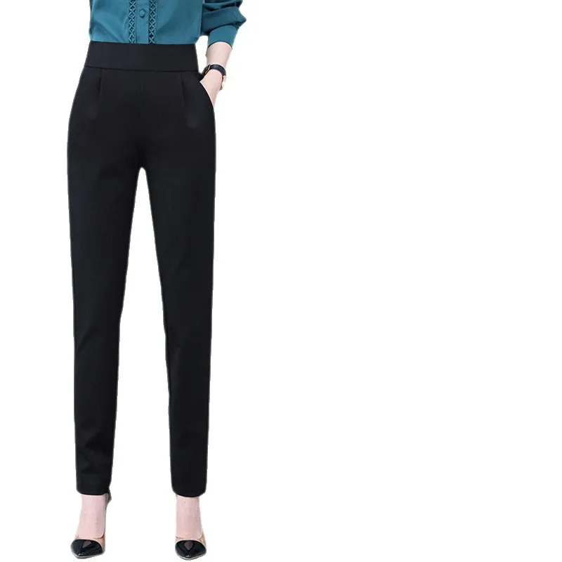 السراويل البدلة النسائية ربيع الخريف تسع نقاط سليم صالح تنوعا الحريم السراويل عالية الخصر السراويل المستقيمة