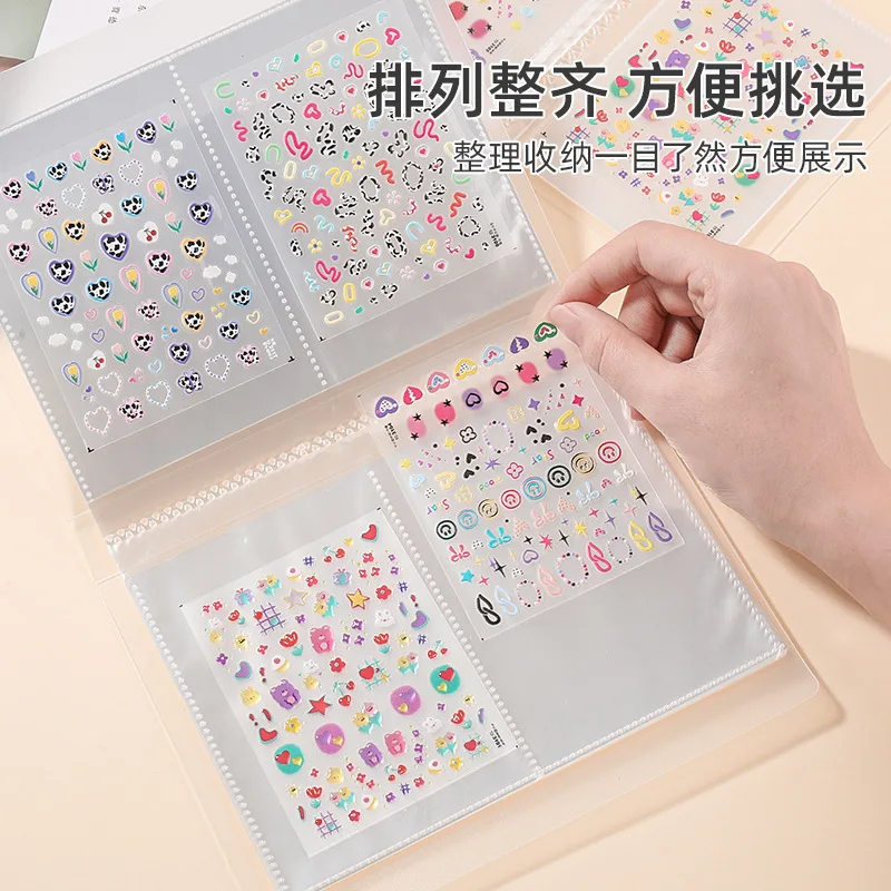 Imagem -02 - Nail Art Sticker Storage Book à Prova de Poeira Display Book Armazenamento e Classificação Ferramenta Simples e Conveniente Estilo Japonês