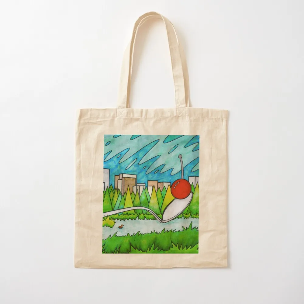 Spoonbridge and Cherry Sculpture Tote Bag tote bags aesthetic canvas tote Handbags