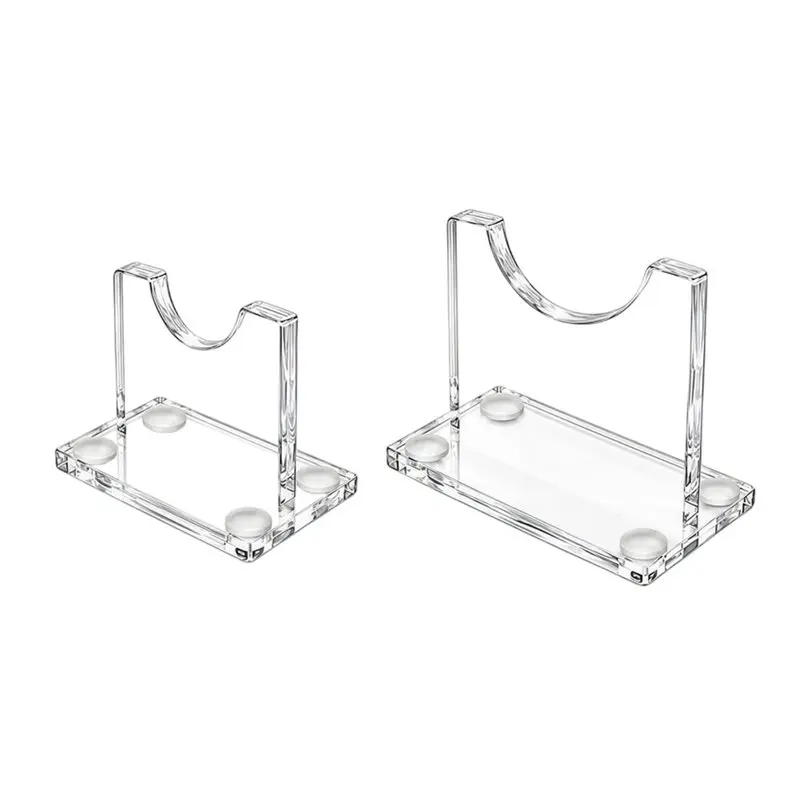 ABVE-2 Pack Desktop Baseball Bat Rack, Clear Acrylic Integrated Softball Bat Rack, Home Display Stand With Anti-Slip Pads