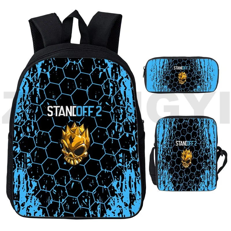 New Game Standoff 2 Bookbag for Students 3D Cartoon Printing Standoff School Backpack 3 Set Waterproof Outdoor Sports Travel Bag