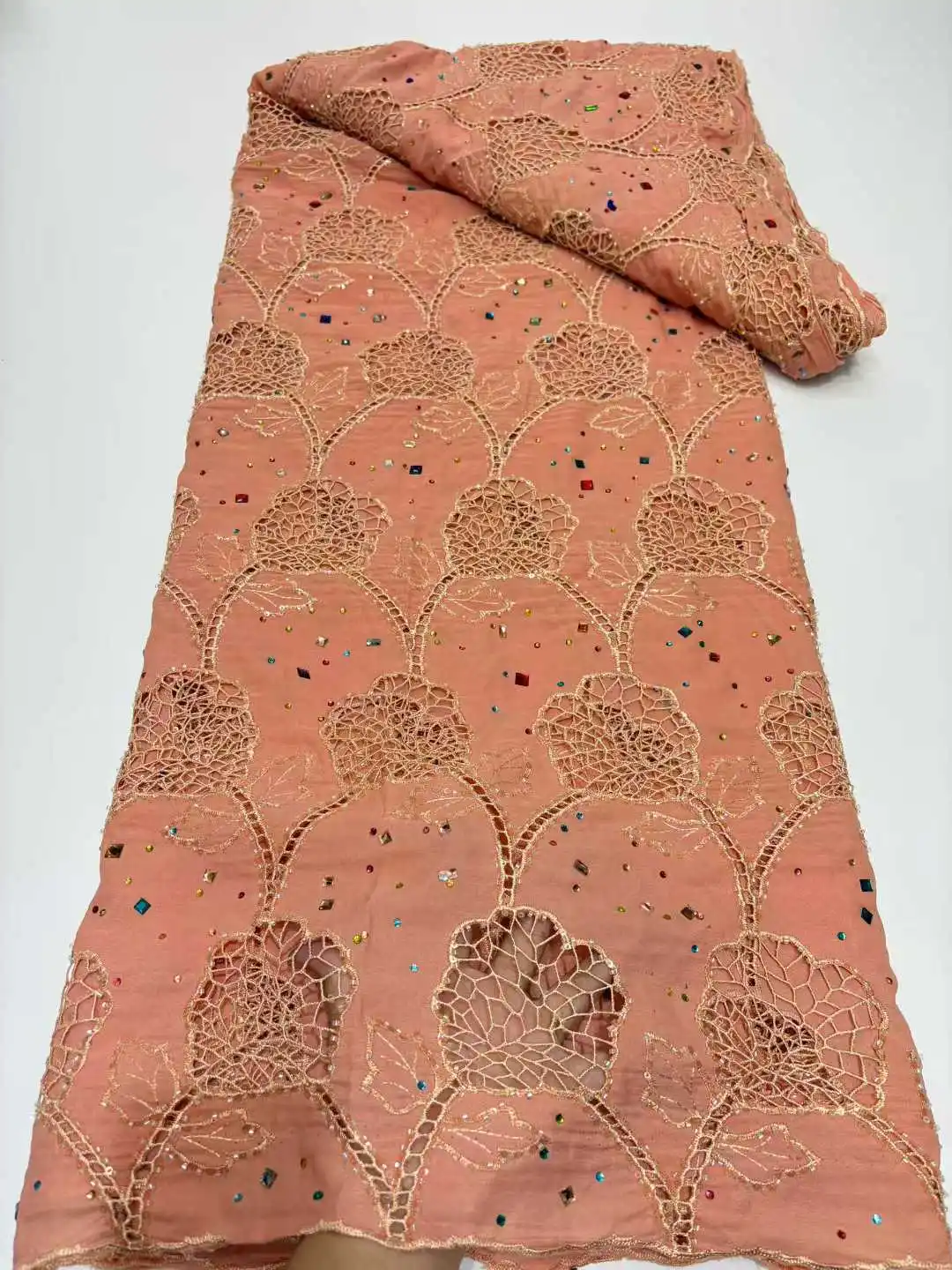 New Nigerian Stones Net Lace Fabric High Quality Lace African Tulle Material 5 Yards Net Tissu Fabric Sewing Party Dress