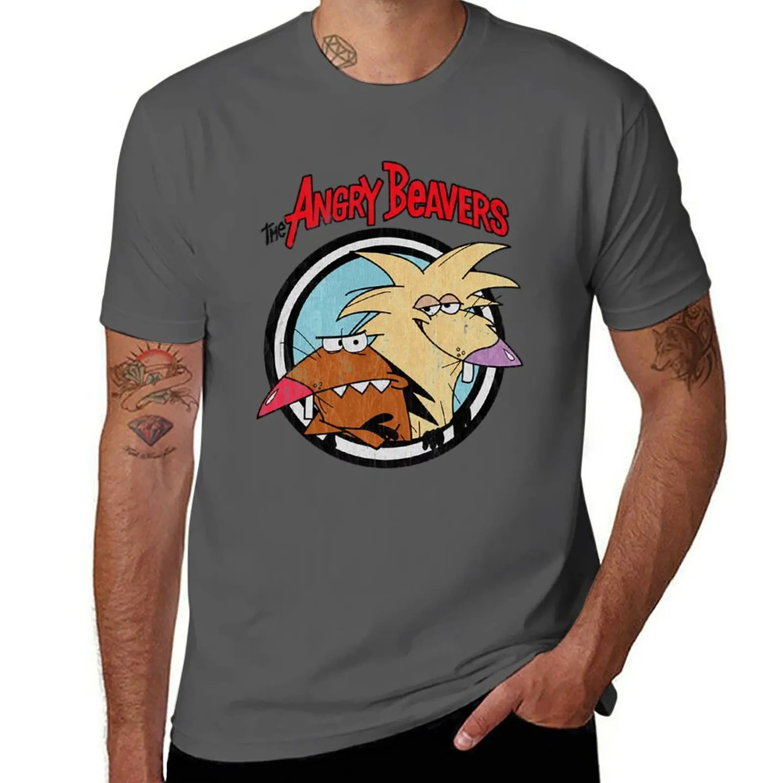 

Beavers Angry T-ShirtVintage angry beavers T-Shirt Casual Basic Street Style T-Shirt