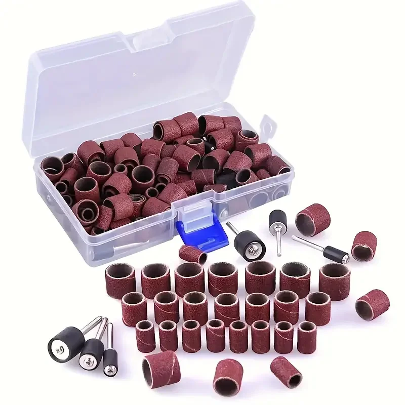 132Pcs sander wheel set, including 120 roller sander wheel sets and 12 rotating tool drum cores