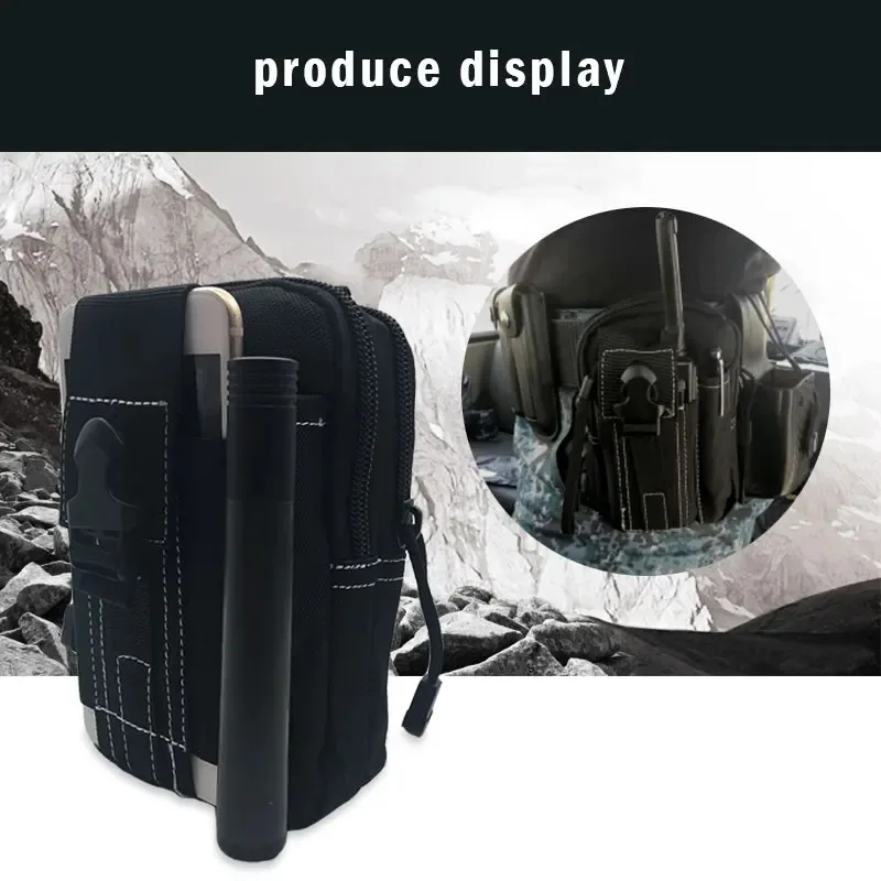 Riñonera táctica MOLLE camuflaje – Nylon impermeable porta móvil - imagen 3