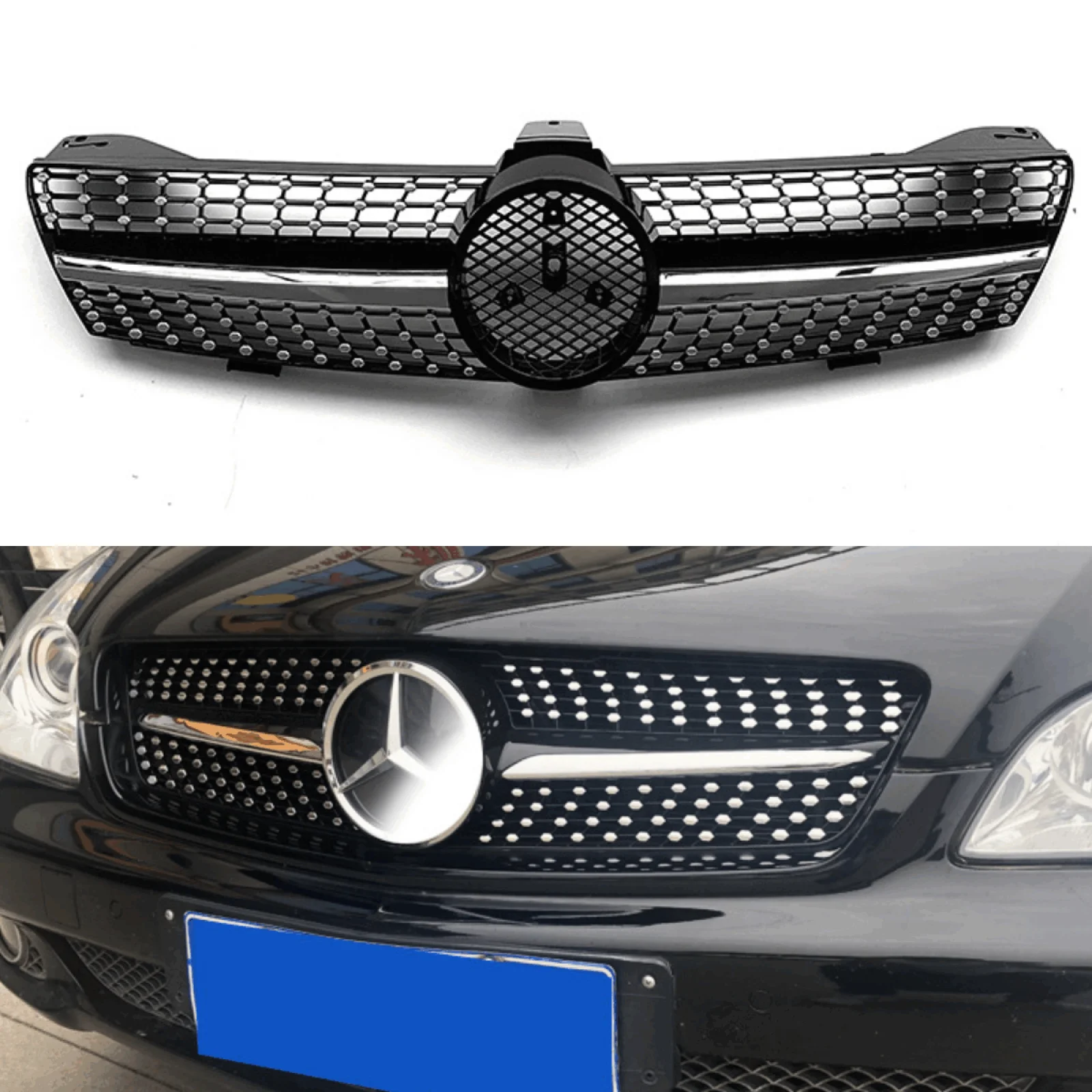 

Black Front Grill For Mercedes Benz W219 CLS350 CLS500 CLS550 AMG 2005 2006 2007