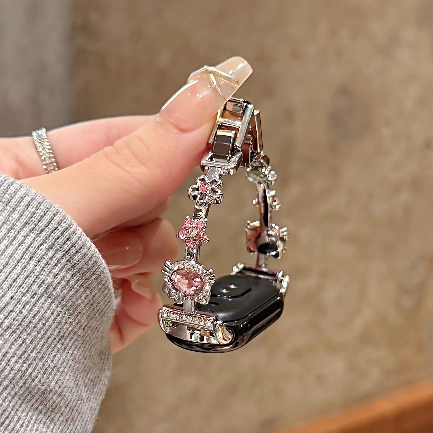 

Sparkling Diamond Cat Metal Strap Universal 18 20 22mm Model for Xiaomi Bracelet 10 8/9pro Girls' Strap for Huawei Watch 8/9 10