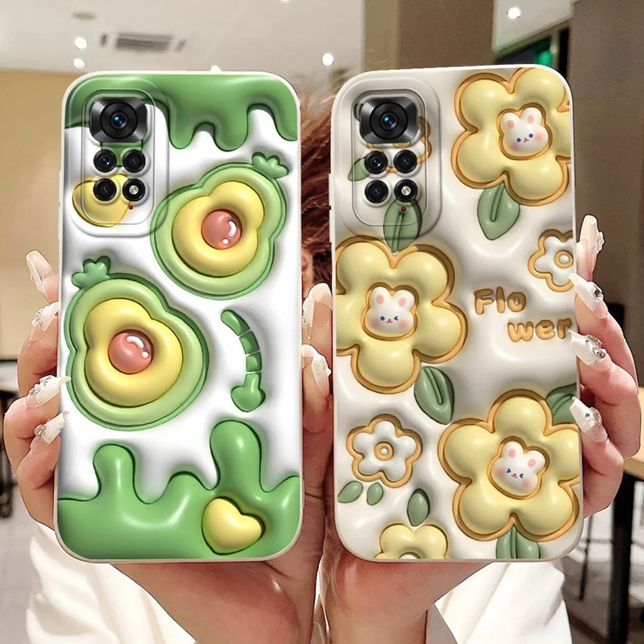 Lens Protective Cover For Xiaomi Redmi Note 11 4G / Note 11s 4G / Note11 Pro 4G Lovely Printing Soft Silicon Phone Cases