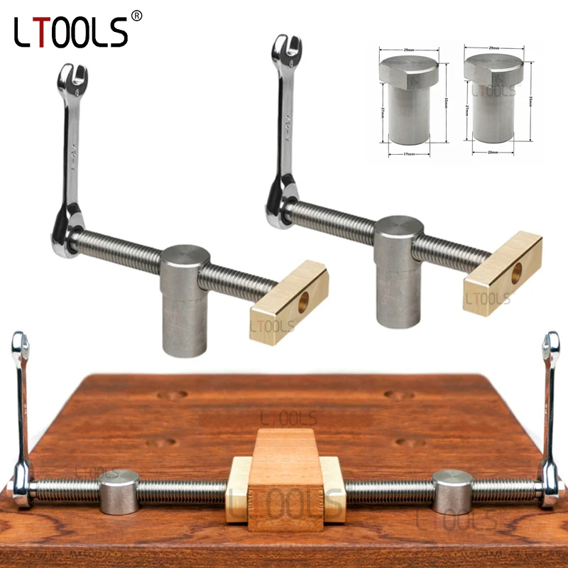 

Woodworking Desktop Clip Bench Dog Brake Inserts Workbench Fast Fixed Clip Clamp Brass Fixture Vise for 3/4" and 20mm Dog Holes