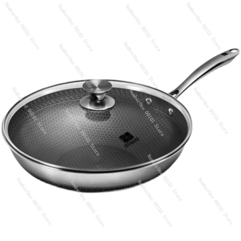 

316 stainless steel double-sided screen non-stick honeycomb 32cm wok induction cooker open flame universal