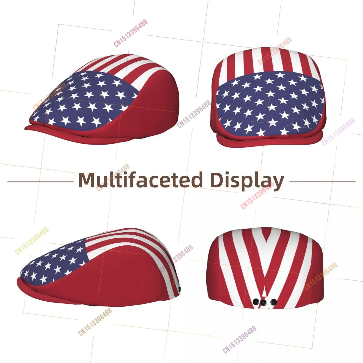 USA US AMERICA Flag Men Women Flat Ivy Gatsby Newsboy Driving Hat Cap Short Brim Ideal for Driving Daily Casual