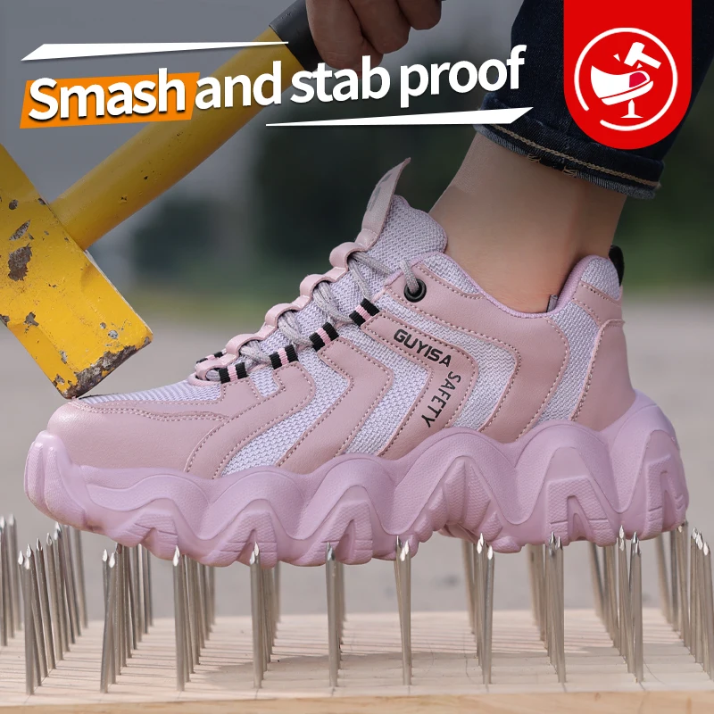 Scarpe antinfortunistiche da donna stivali protettivi di sicurezza Anti Smashing Anti Piercing scarpe da lavoro leggere e traspiranti