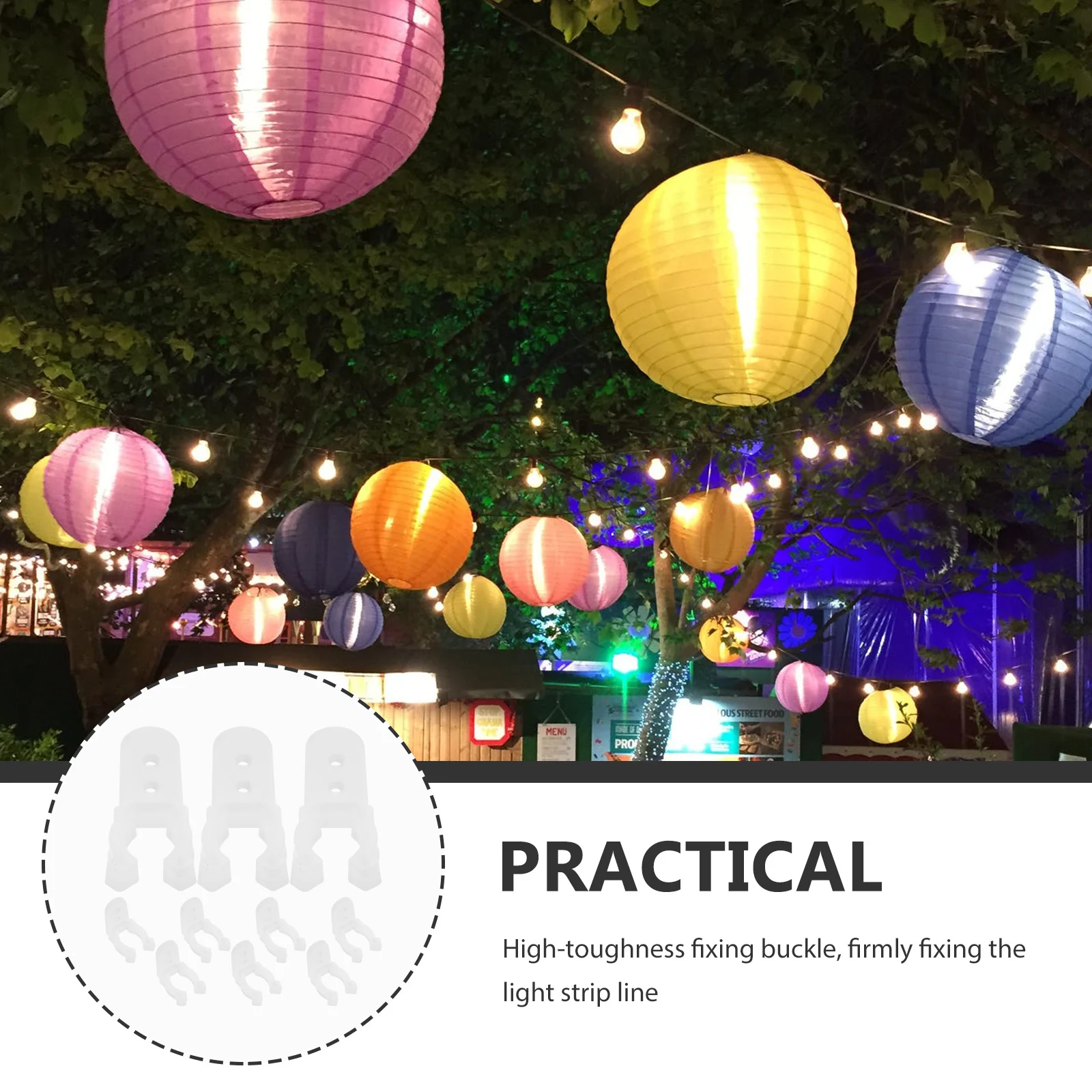 

100pcs Flexible Light Strip Buckle Clips for Balcony Rope Lighting Sturdy Plastic Neon Mounting Compatible Outdoor Wedding Decor