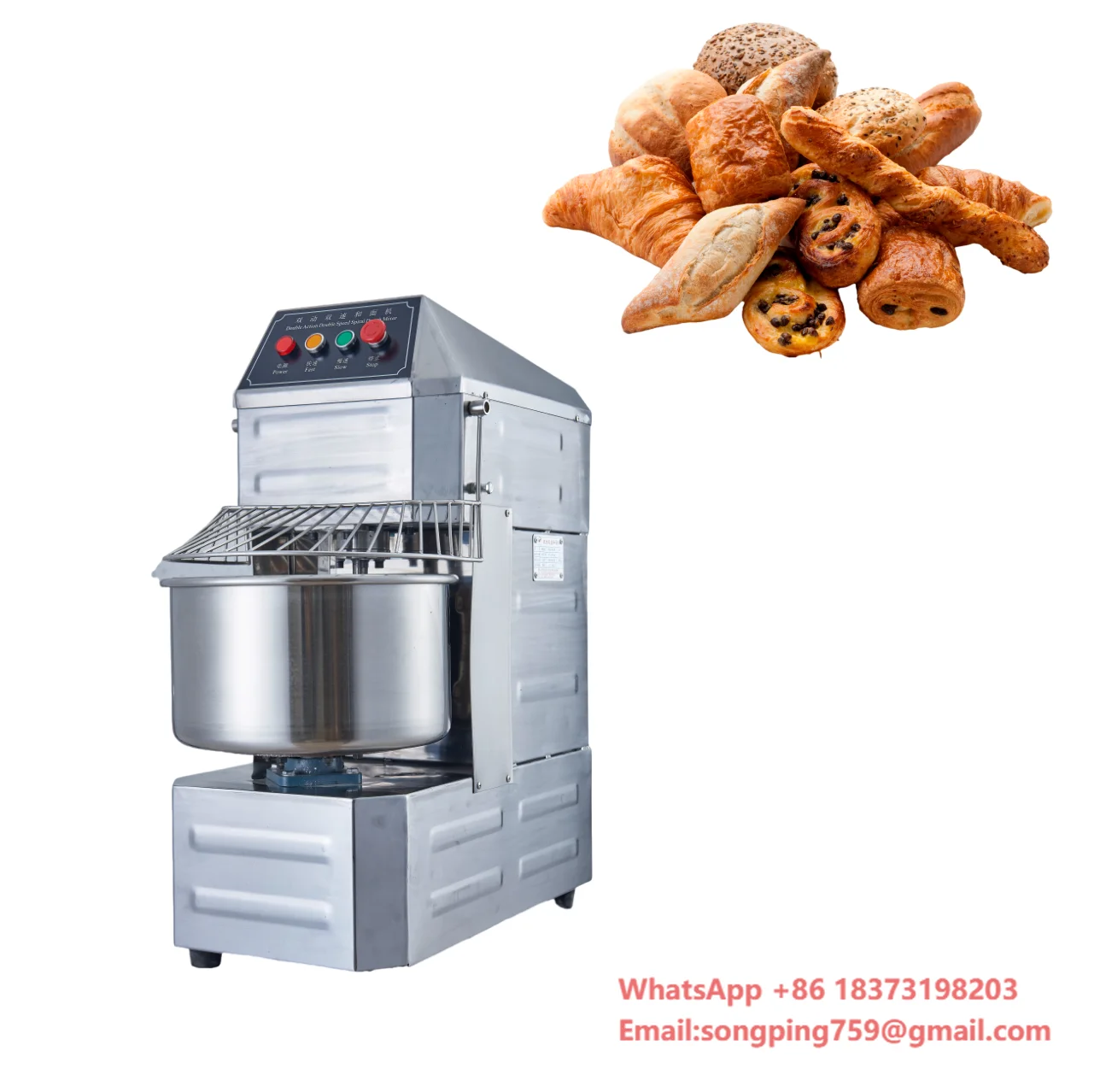 

Commercial Kitchens Use 20L, 30L, 40L, 50L and 60L Bread Dough Mixers and Spiral Dough Mixers.