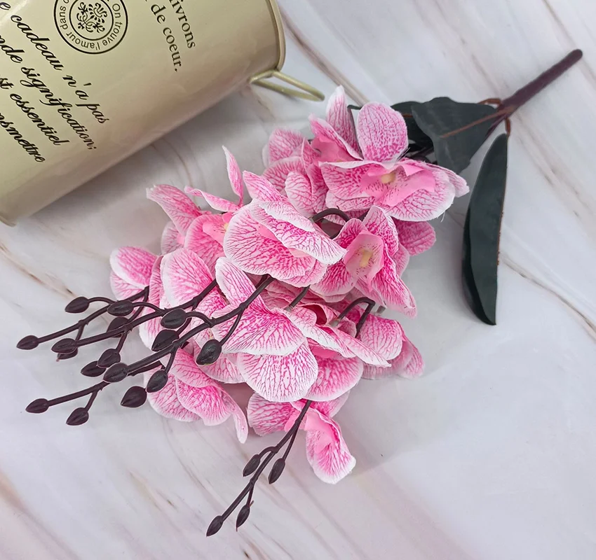 5-Gabelbündel, künstliche Blume mit Schmetterlingsorchidee, geeignet für Hochzeit, Zuhause, künstlicher Wohnzimmertisch, Hotellandschaftsdekoration – Detail 7