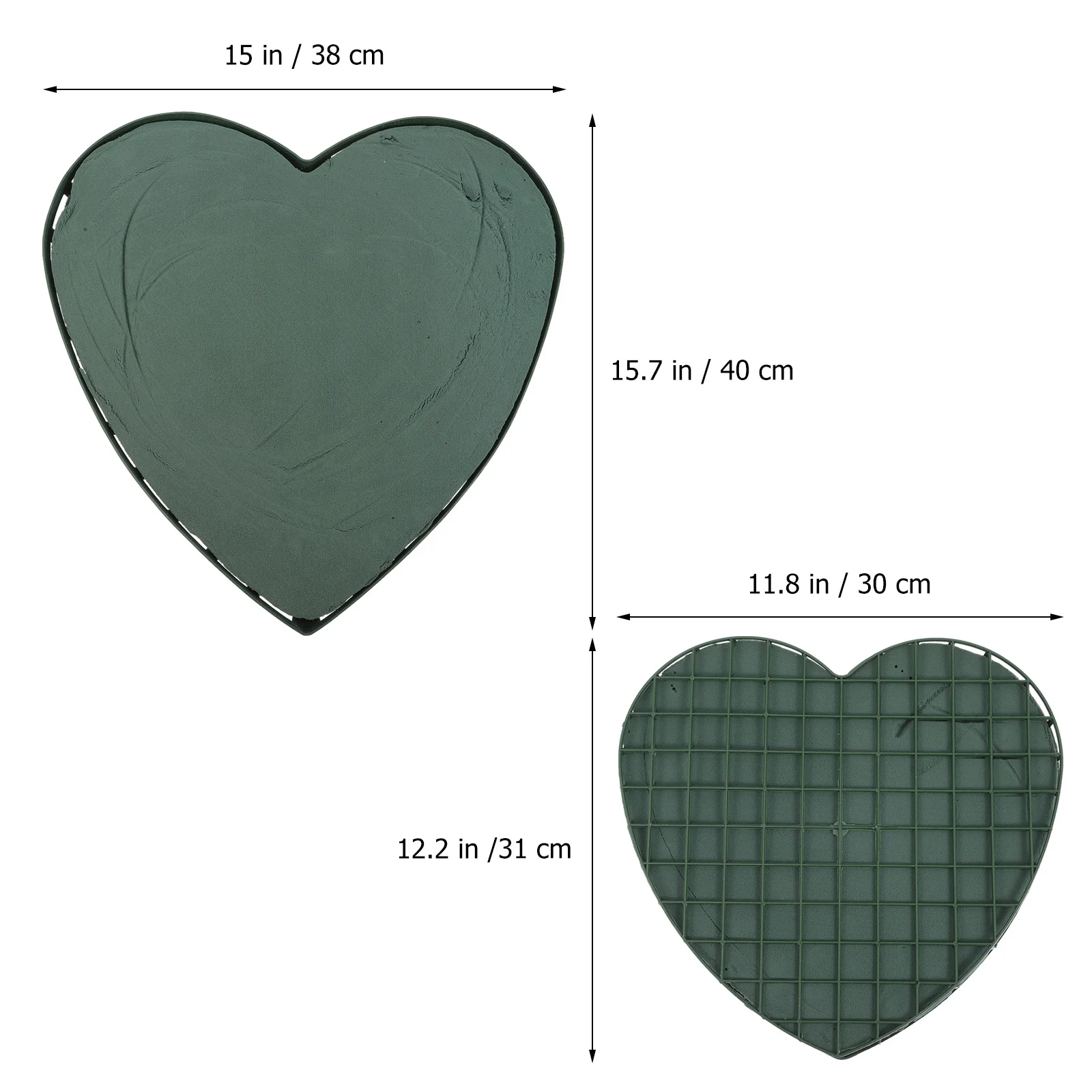 

2pcs Heart Suction Cup Tray Flower Mud For Wedding Car Decor Green Florist Sponge Wet Floral Blocks Cage Diy Arrangement Supply