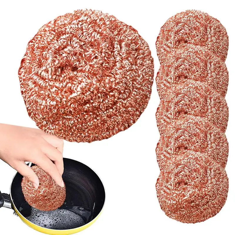 Copper Pad Dish Scrubbers Metal cookware cleaner Non-Stick Pot cleaning Wire Ball Dish Brush Kitchen Cleaning accessories