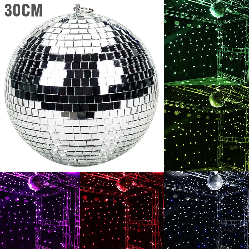 DIY 30cm Disco Glass Mirror Reflective Ball DJ Dance Party Club Stage Decor Light