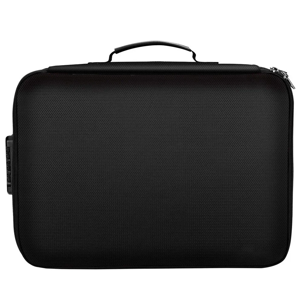 

Secure Fireproof Document Storage Box With Lock Waterproof Safe Multi-Layer Card Case Travel File Bag Papers Storage Box